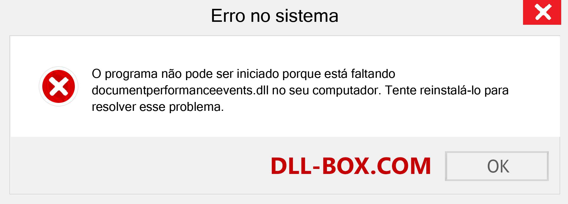 Arquivo documentperformanceevents.dll ausente ?. Download para Windows 7, 8, 10 - Correção de erro ausente documentperformanceevents dll no Windows, fotos, imagens